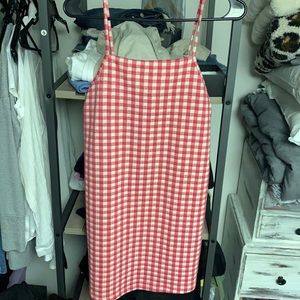 Pink gingham tank dress